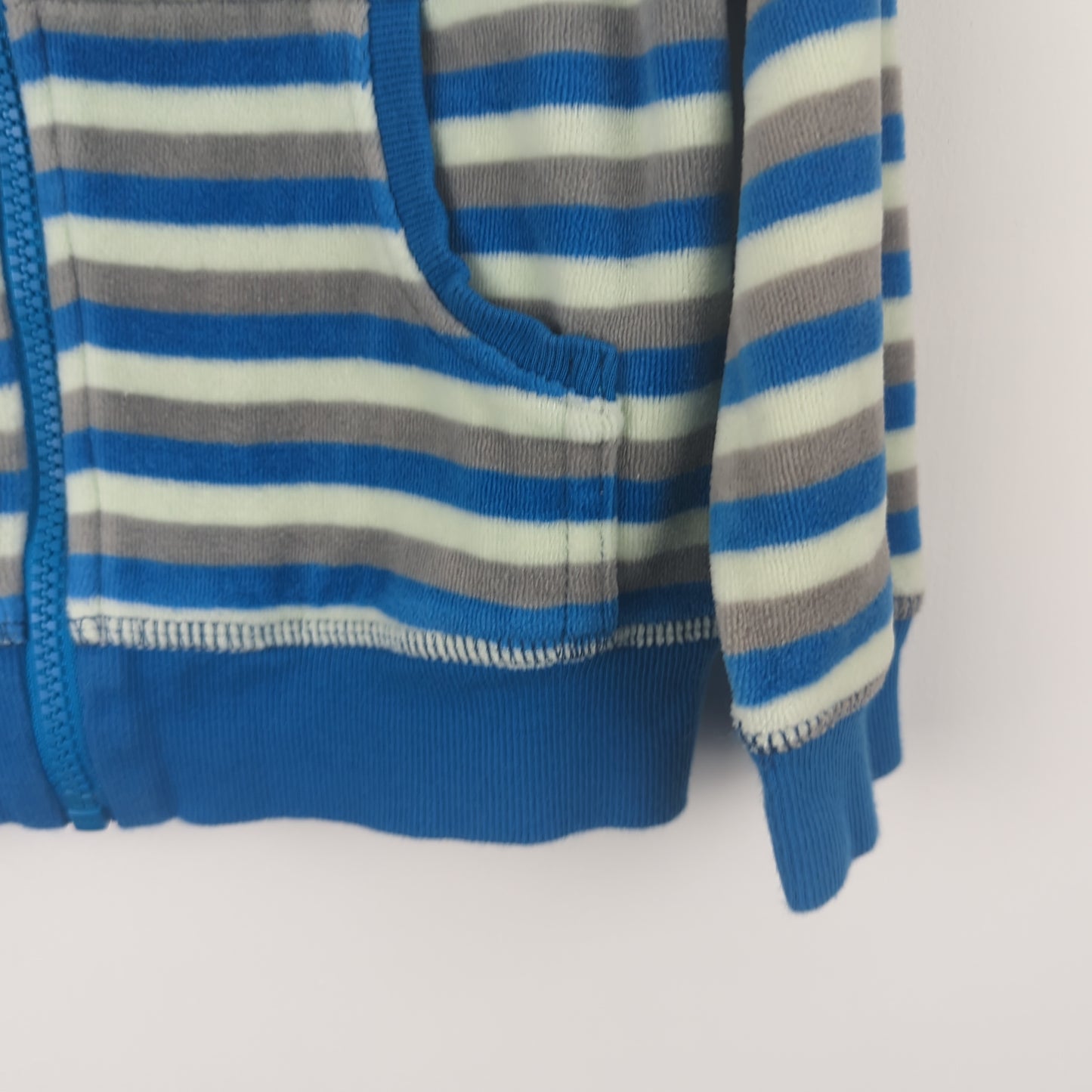 Preloved Snoozy Zip up Sweater - blue stripes (3-4yrs)