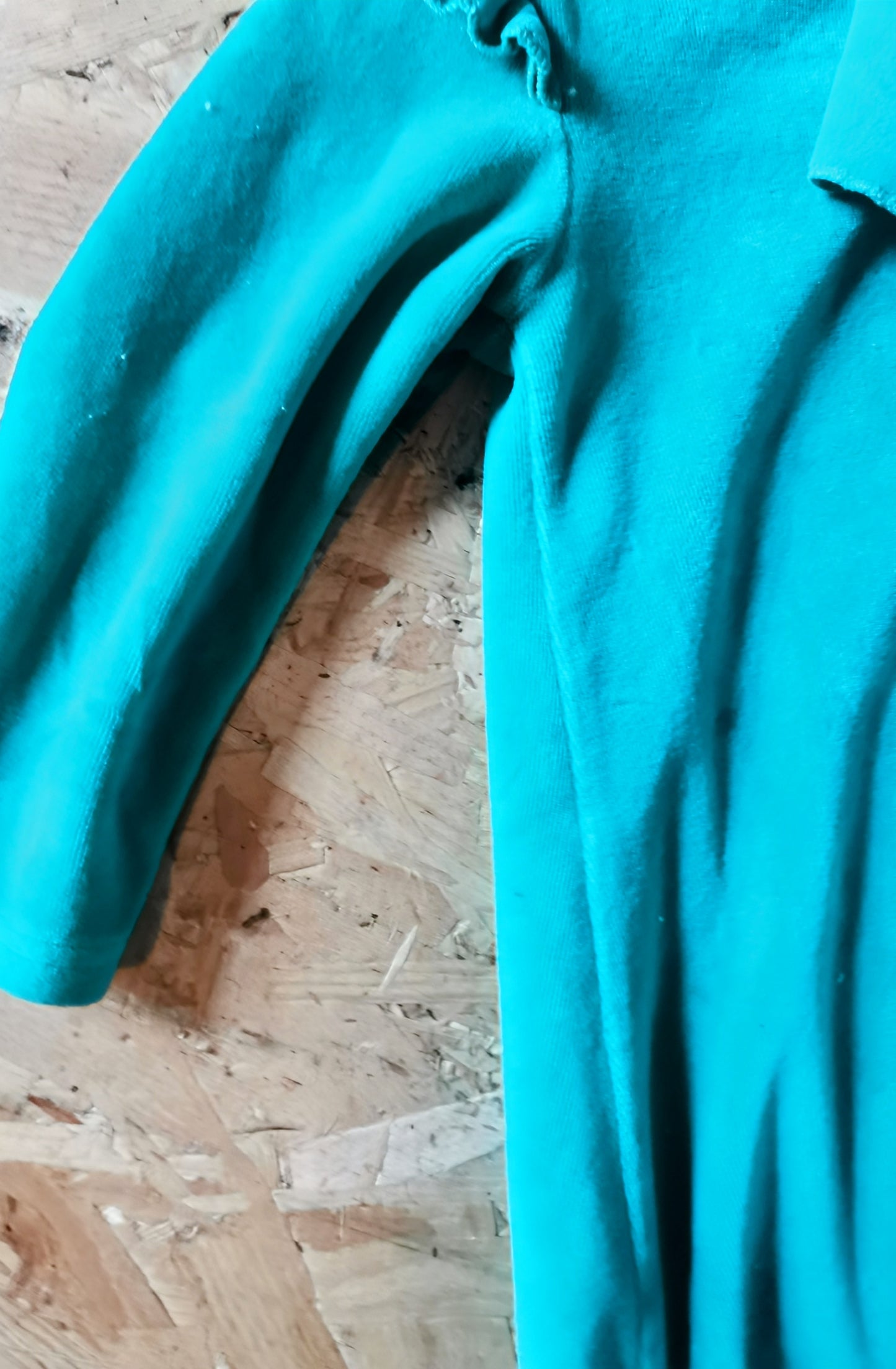 Raspberry Republic Dress - Green Velour (18-36m)