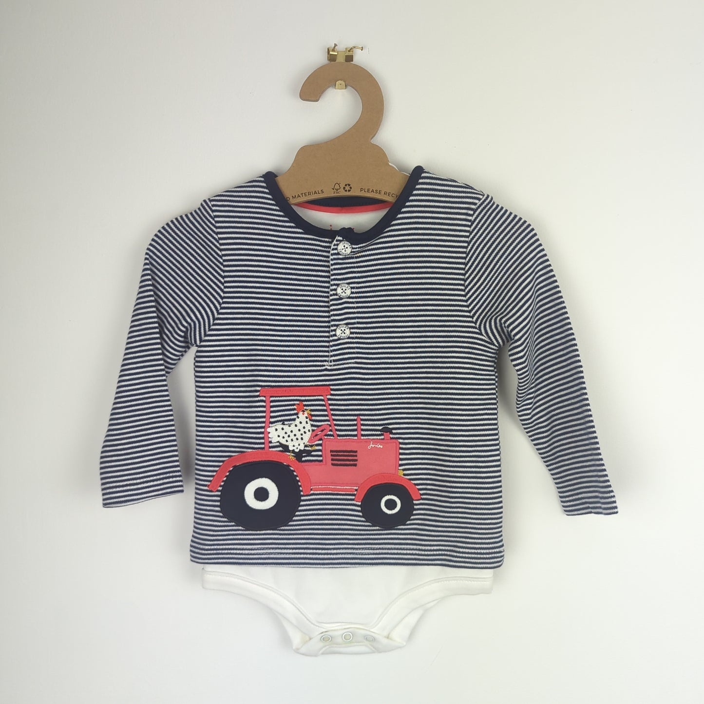 New Joules Vest - Stripey Tractor (3-6m)