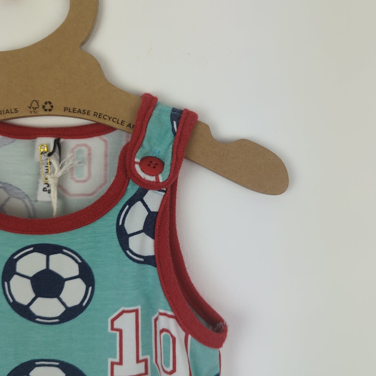 Preloved Maxomorra Dungarees - Football (6-9m)