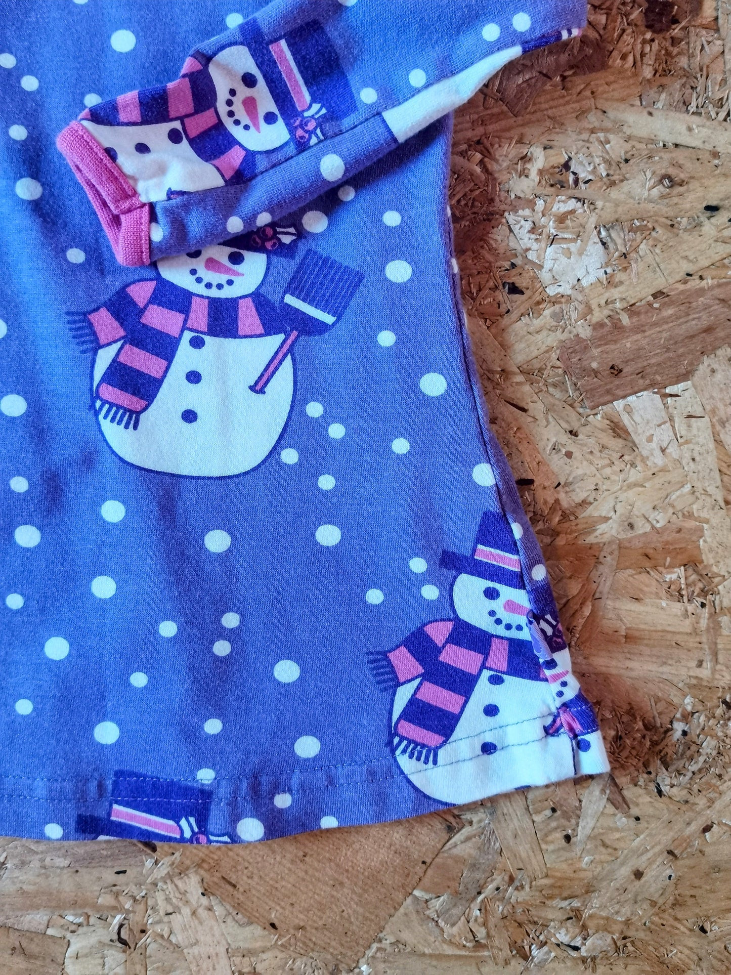 Smafolk Dress - Snowman Purple (3-6m)