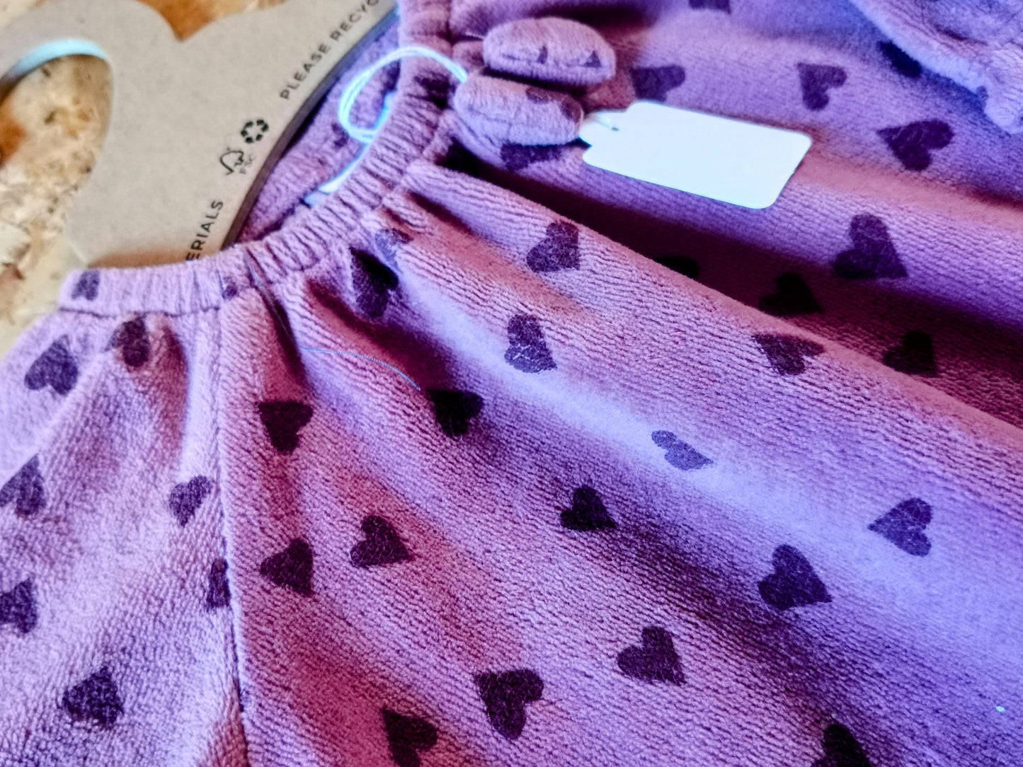 Lindex Velour Dress - Hearts (2-4m)