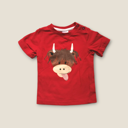 Preloved Blade and Rose T-shirt - Highland Cow (0-6m)