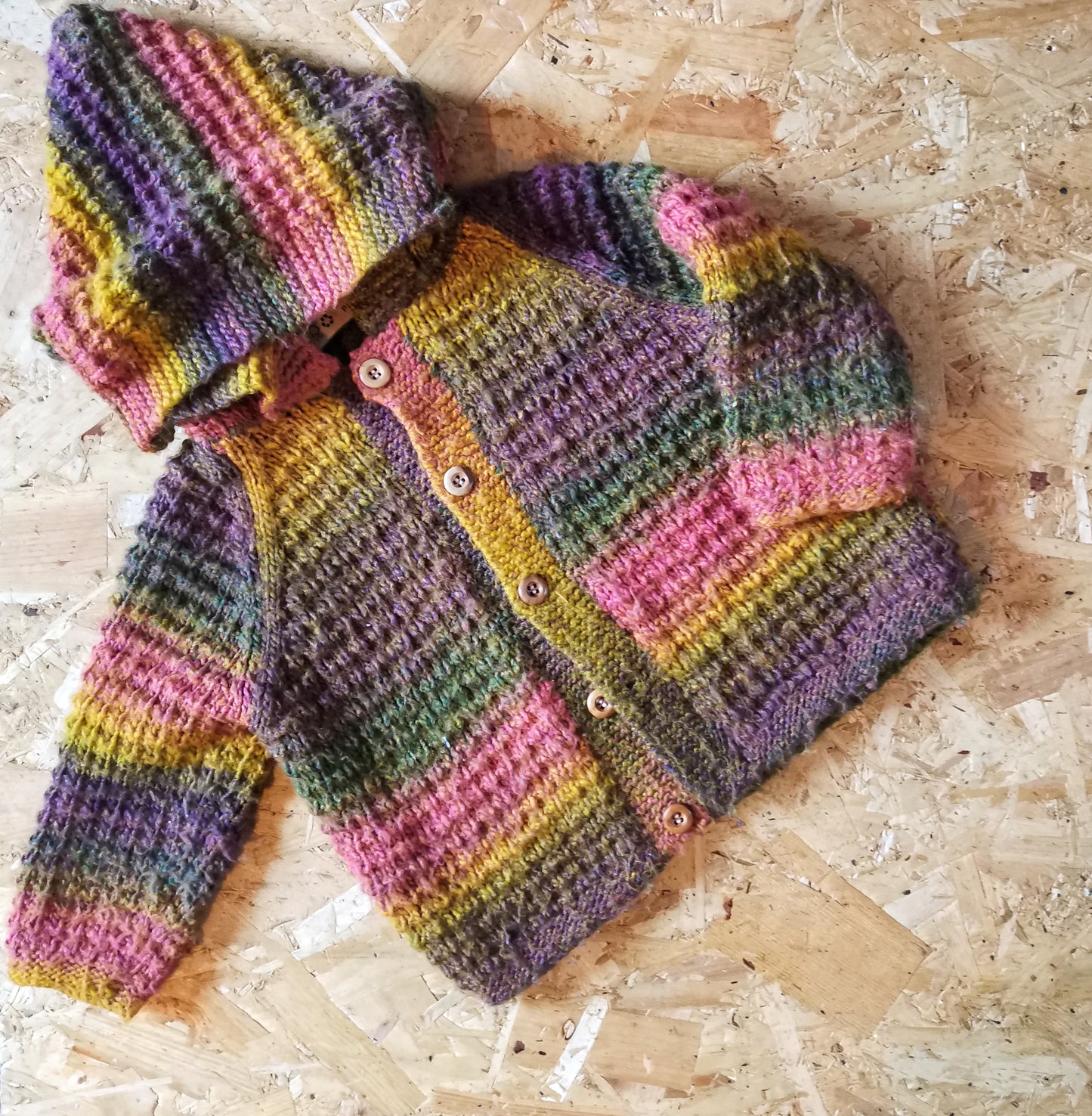 Handknitted Cardigan - Rainbow (2-3yrs)